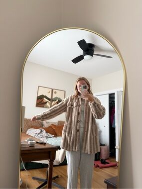 Cozy Beige Textured Button-Up Coat